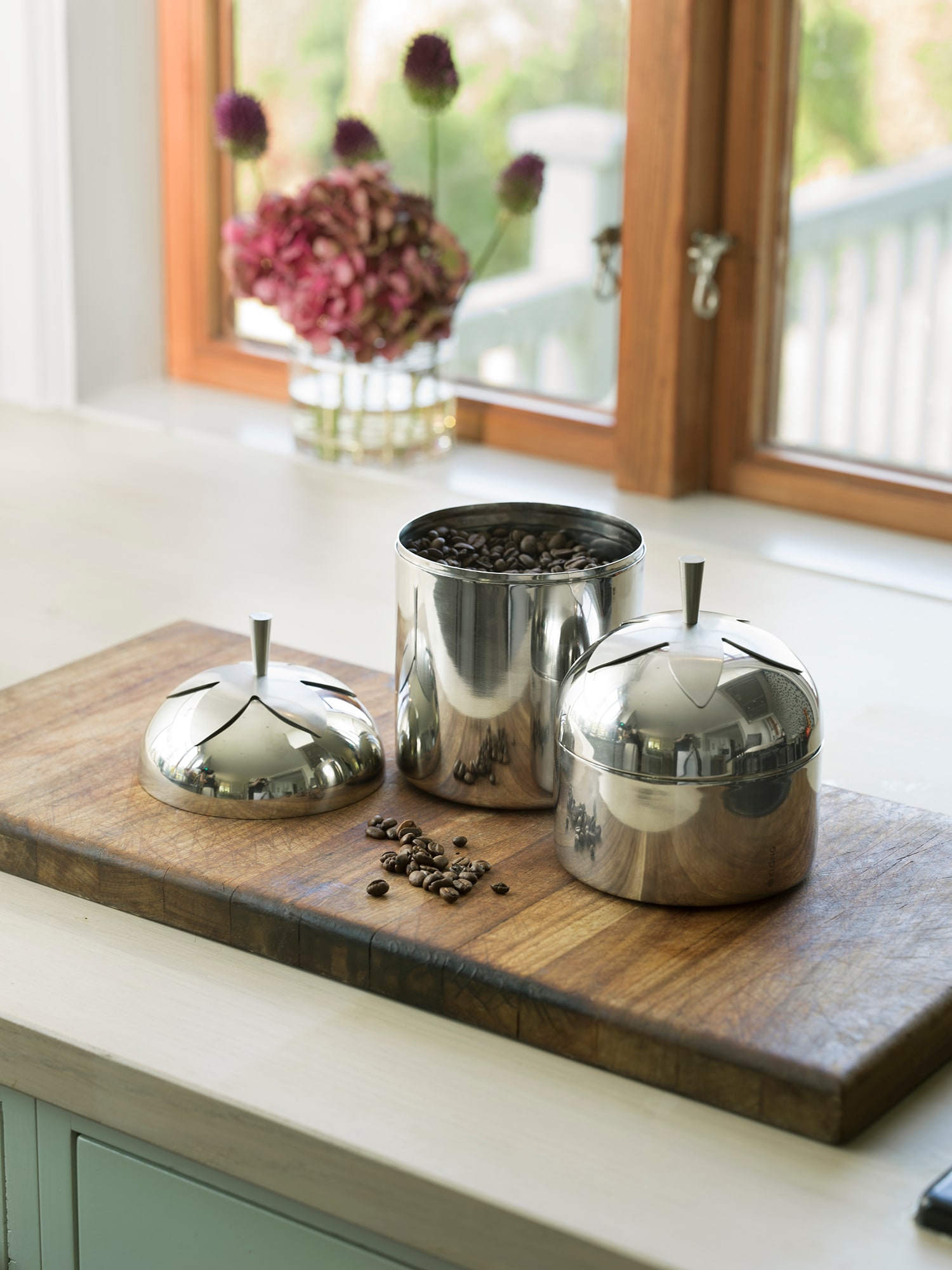 Blad Te-och Kaffeburkar Stål