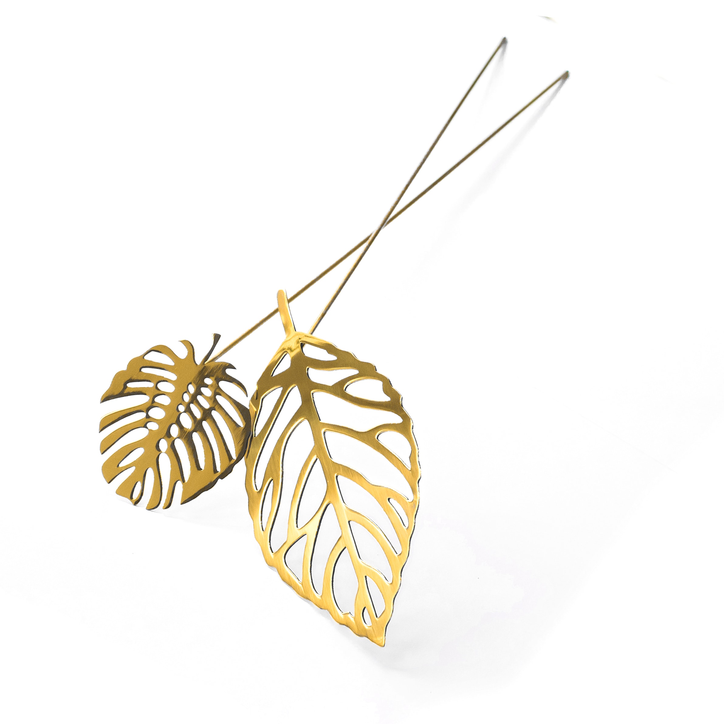 Brass Leaves Wood 2-pack